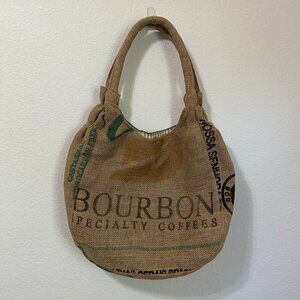 Upcycled Coffee Sack Burlap Tote Purse Lined